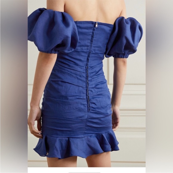 Royal Blue Ruched Mini Dress - Picture 3 of 6